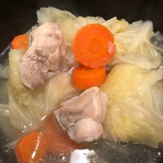 温まる♪鶏肉とキャベツの旨塩 鶏ガラスープ^_^